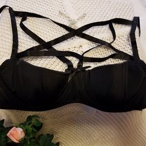 Caged black bra